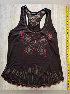 Roommates Brown Lace-Back Butterfly Tank Top size L/ XL in new condition.
